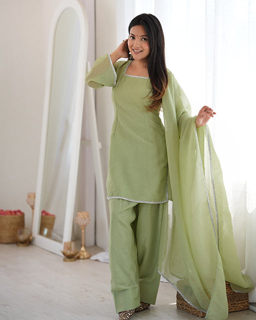 Pista Color Crunchy Silk Farshi Suit