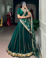 Elegant Teal Green Color Georgette Navratri Lehenga Choli