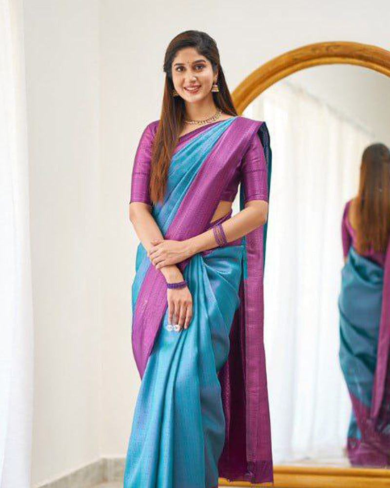 Bottle Green Banarasi Silk Saree With Exclusive Jacquard Border