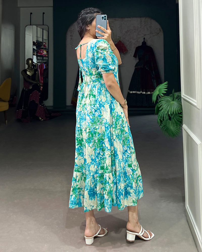 4 Color Printed And Foil Work Rayon Tunic