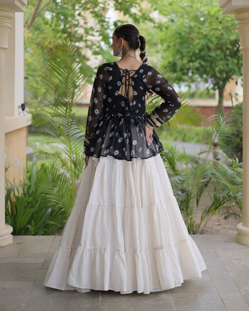 Six Color Bandhani Printed Navratri Top