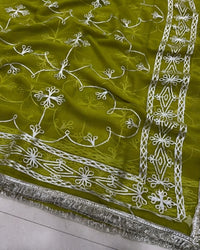 Maroon Color Royal Georgette Saree