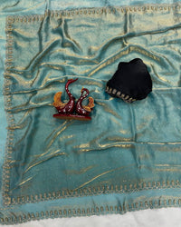 Lavender Color Space Silk Sequence Embroidered Saree