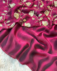 Orange Color Pure Space Silk Saree