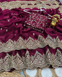 11 Color Fendi Chiffon Sequence Embroidered Saree