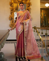 Light Pink Color Weightless Tissue Shimmer Saree