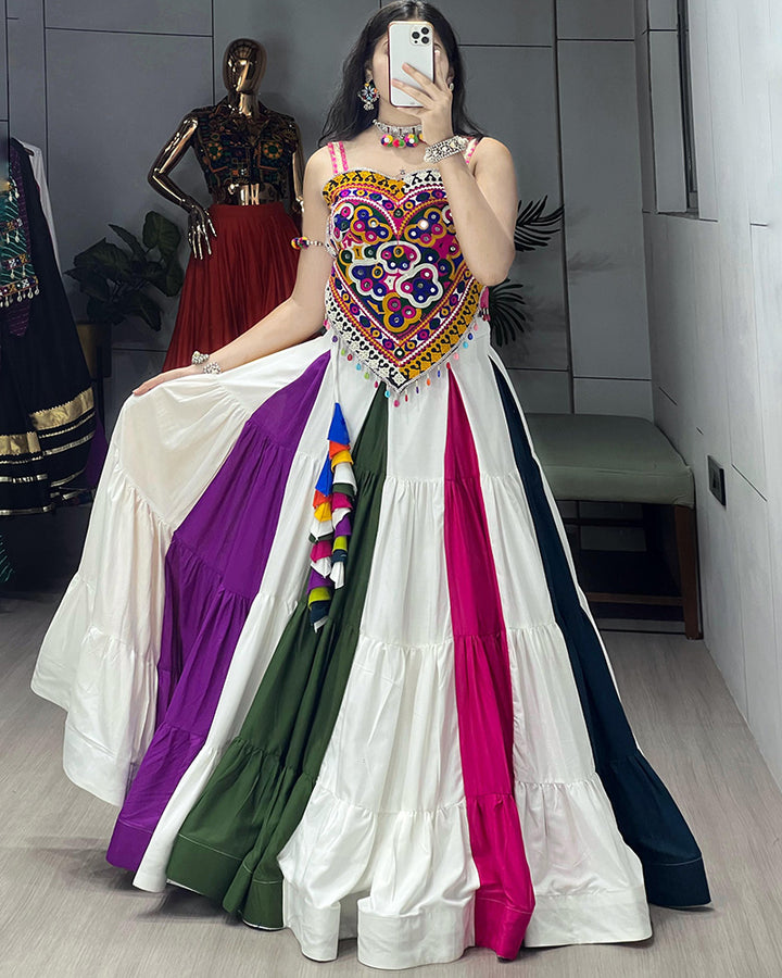 Colorful Multicolor Navratri Special Lehenga Choli with Vibrant Embroidery
