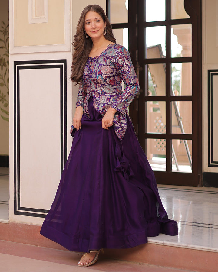 Purple Color Western Style Shimmer Lehenga Choli