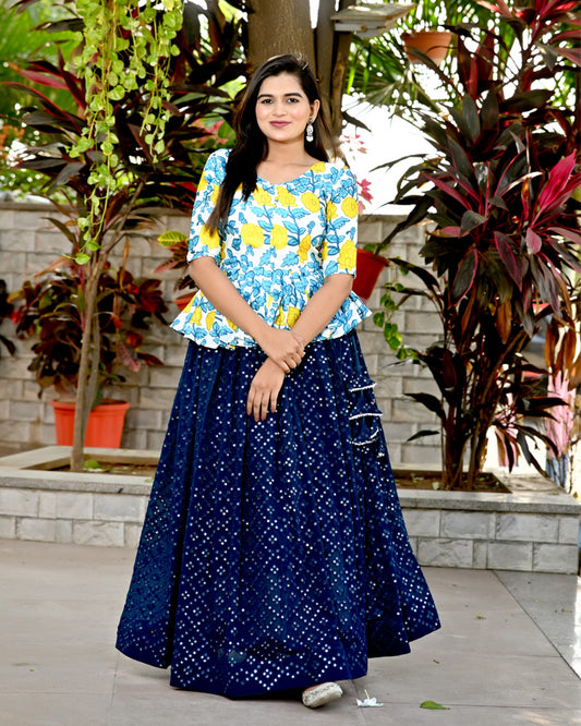 Yellow color Designer Readymade Lehenga Choli