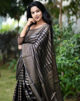 Black color Soft banarasi Silk Saree