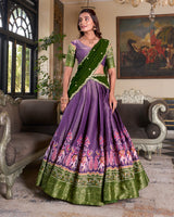 Purple Color Kanchipuram Half Saree