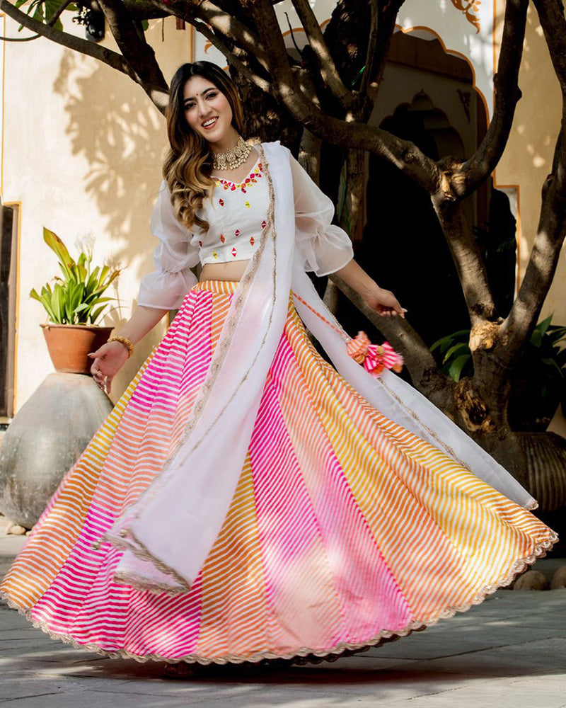 Multi Color Digital Print Art Silk Lehenga Choli