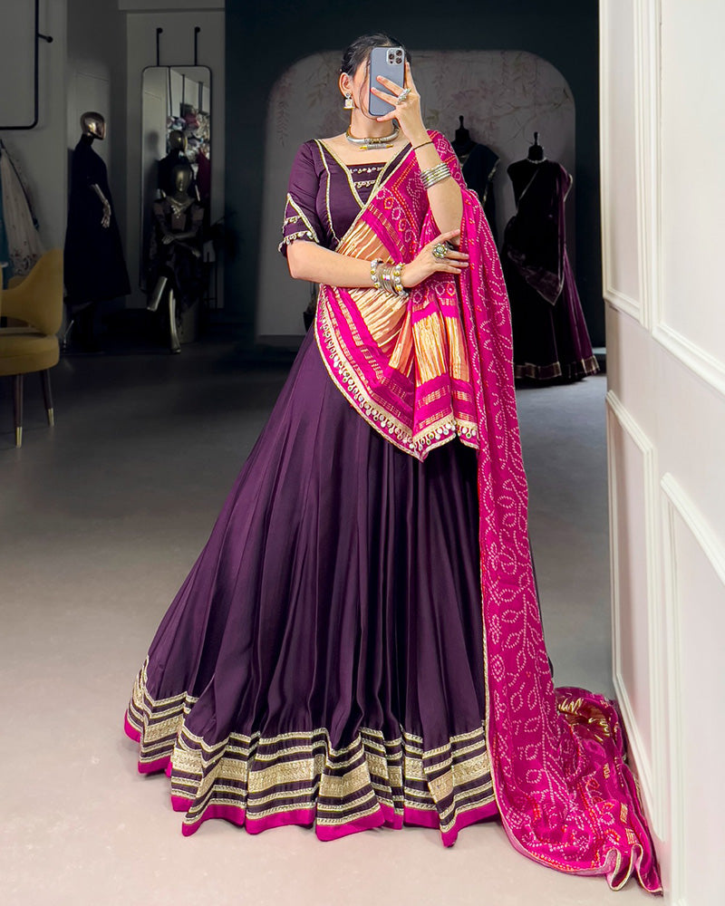 Purple Color Georgette Silk Navratri Lehenga Choli