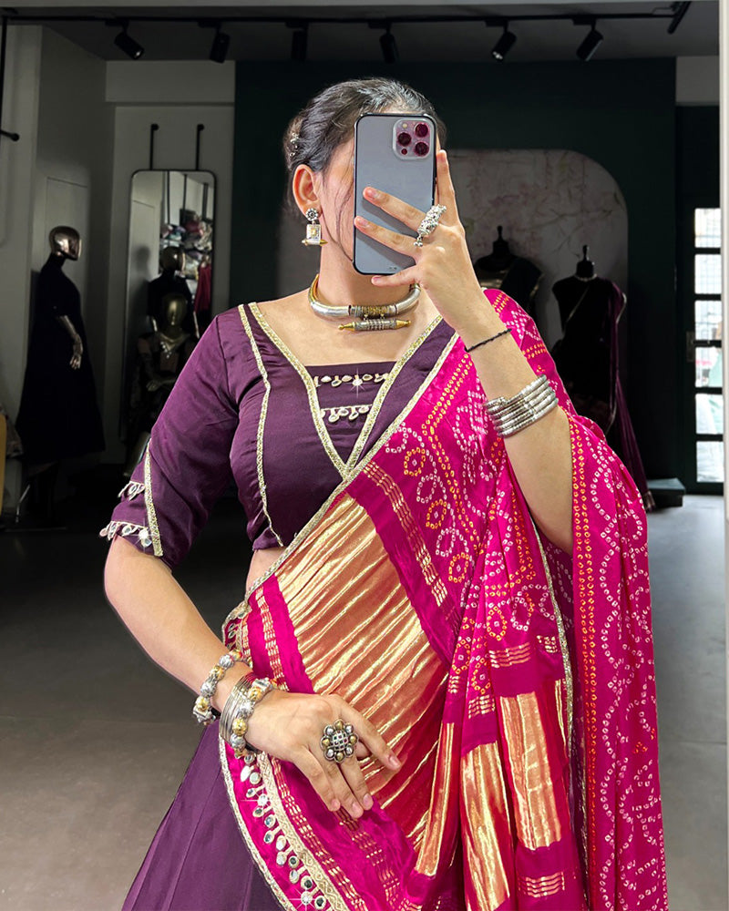 Purple Color Georgette Silk Navratri Lehenga Choli