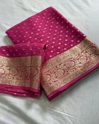 Orange Color Pure Viscose Georgette Saree