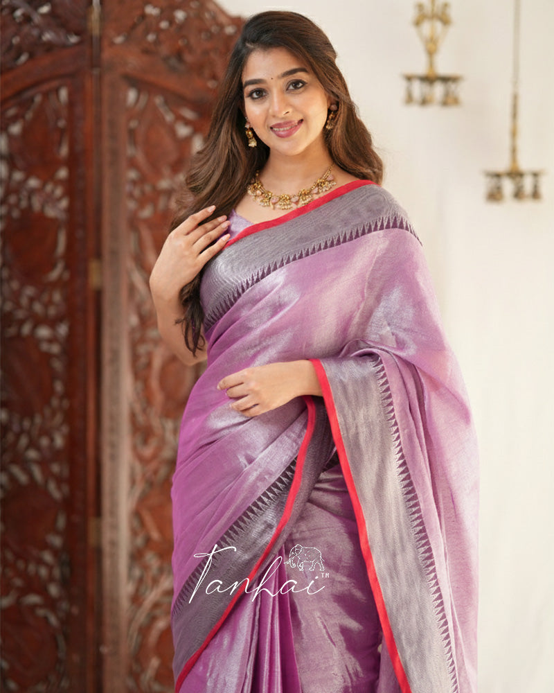 Lavender Color Tissue Cotton Saree