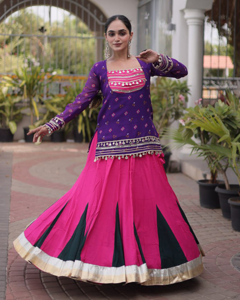 Purple Color Rayon Navratri Lehenga Choli
