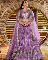 Lavender Color Dola Silk Jacquard Lehenga Choli