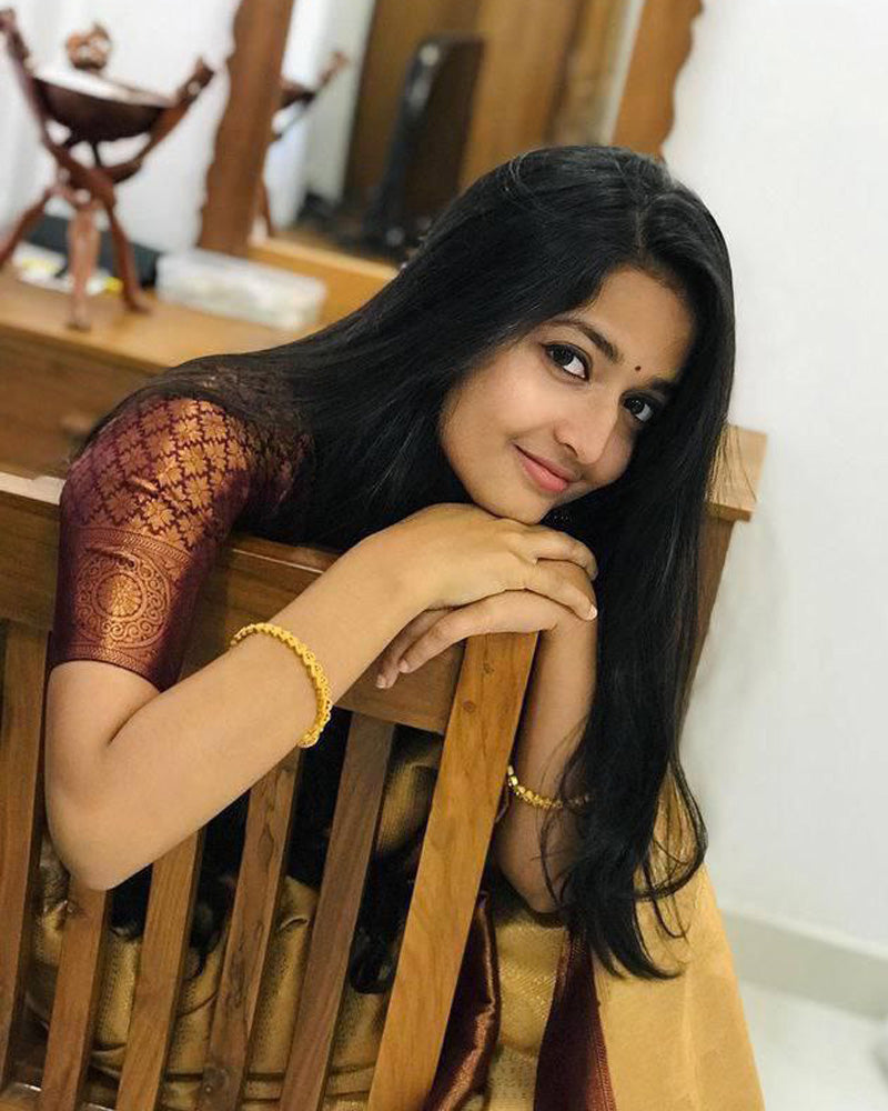 Beautiful Mustard Yellow Color Banarasi Soft Silk Saree