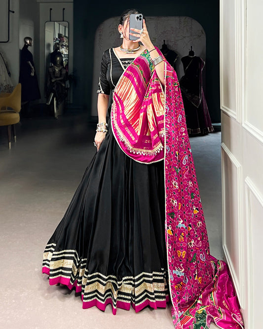 Black Color Georgette Silk Navratri Lehenga Choli