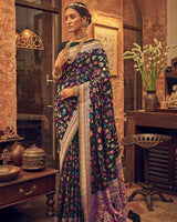 Heavy designer Black Colour Banarsi Soft Silk Saree