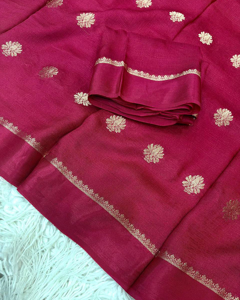 Black Color Viscose Soft Jute Khadi Saree