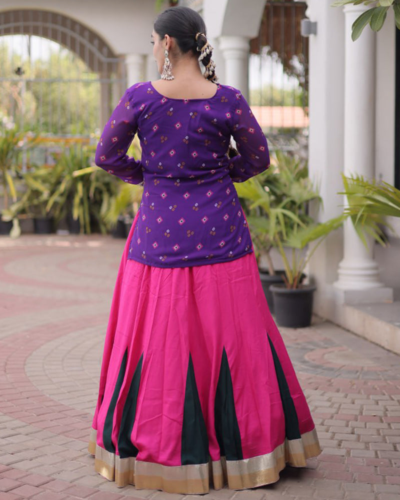 Purple Color Rayon Navratri Lehenga Choli