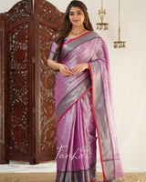 Lavender Color Tissue Cotton Saree