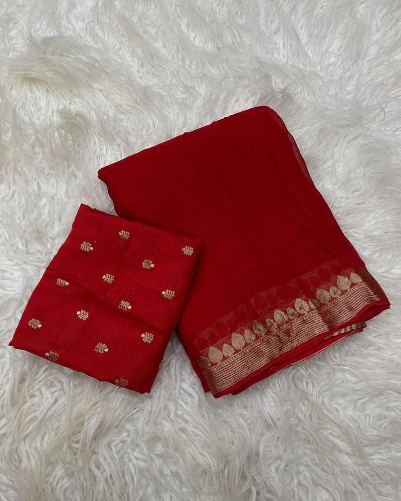 Royal Purple Color Viscose Georgette Saree