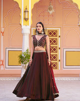 Maroon Color Fendi Embroidered Lehenga Choli