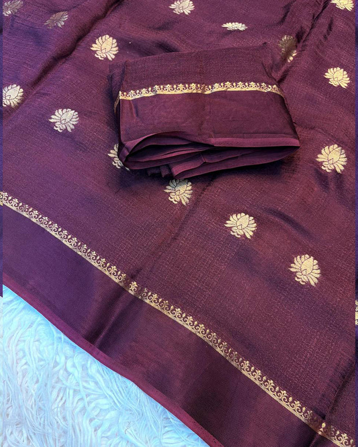 Black Color Viscose Soft Jute Khadi Saree