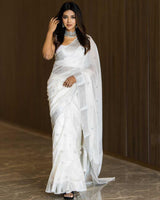 White Color Soft Cotton Saree