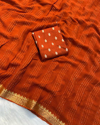 Pink Color Viscose Georgette Sequence Work Saree