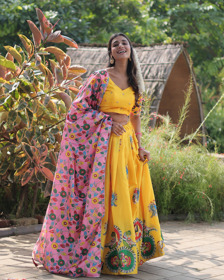 Yellow Color Dola Silk Designer Lehenga Choli