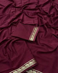 Orange Color Mysore Crepe Saree