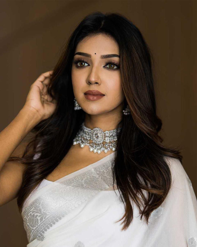 White Color Soft Cotton Saree