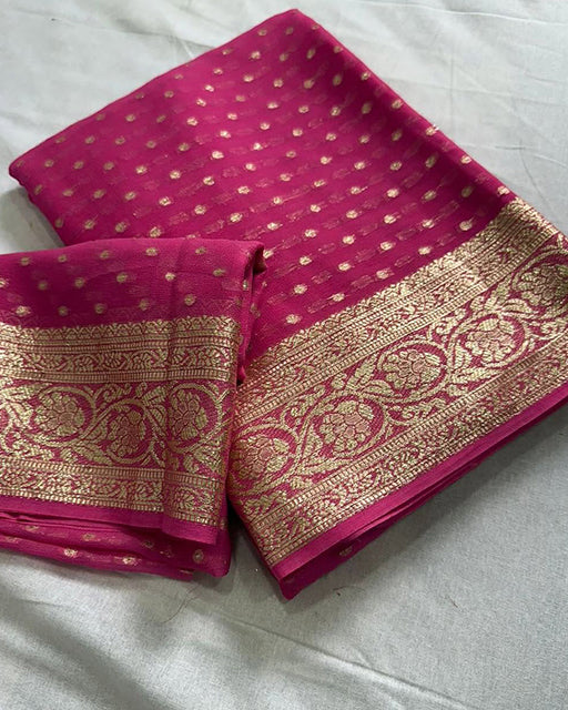Purple Color Pure Georgette Viscose Saree