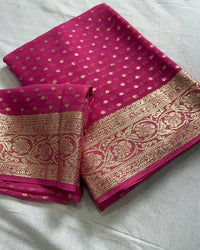 Purple Color Pure Georgette Viscose Saree