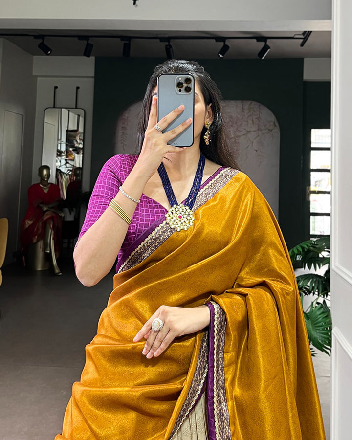 Wine Color Tasar Silk Dye Printed Lehenga Choli