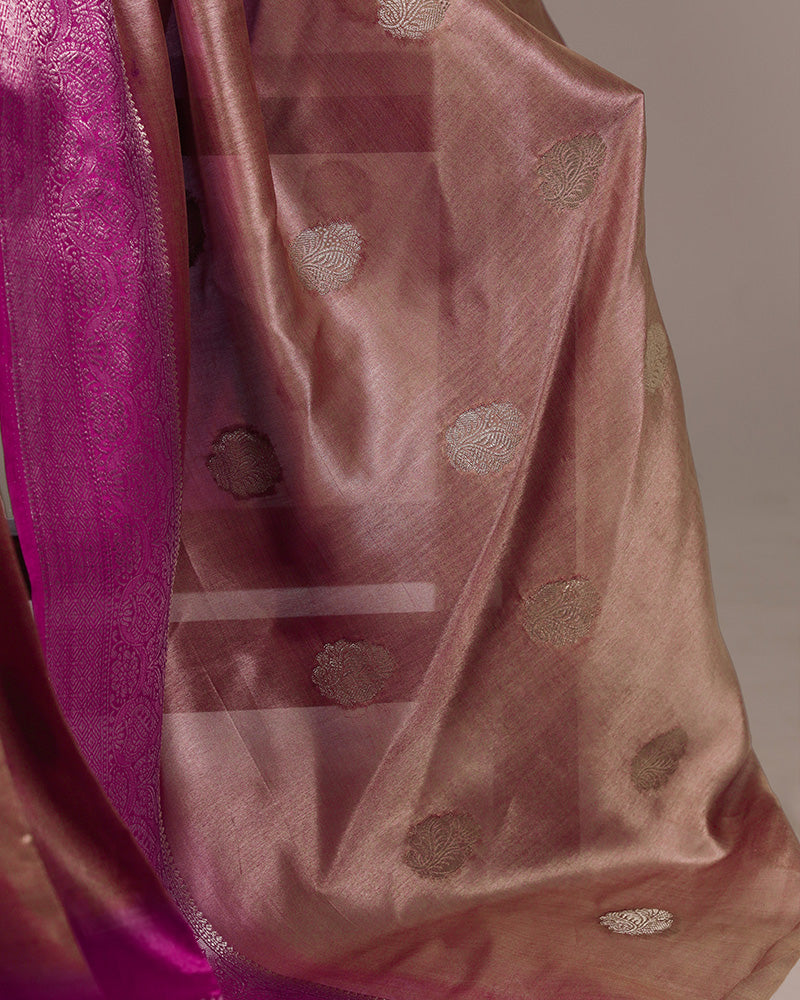 Brown Color Rumali Silk Zari Weaving Saree