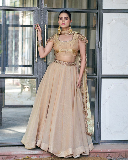 Cream Color Fendi Pastel Lehenga Choli