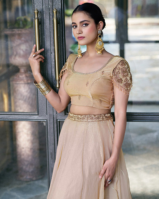 Cream Color Fendi Pastel Lehenga Choli