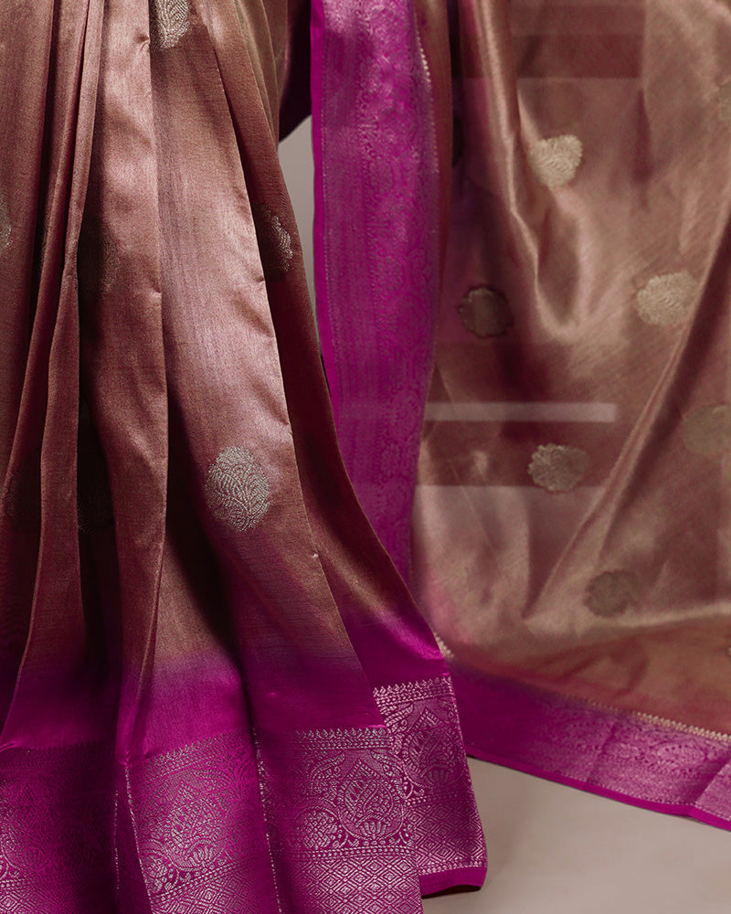 Brown Color Rumali Silk Zari Weaving Saree