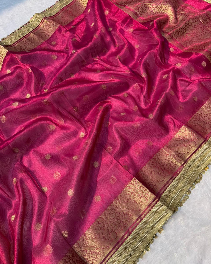 Classic Magenta Color Tissue Silk Saree