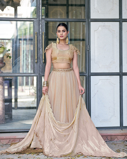 Cream Color Fendi Pastel Lehenga Choli