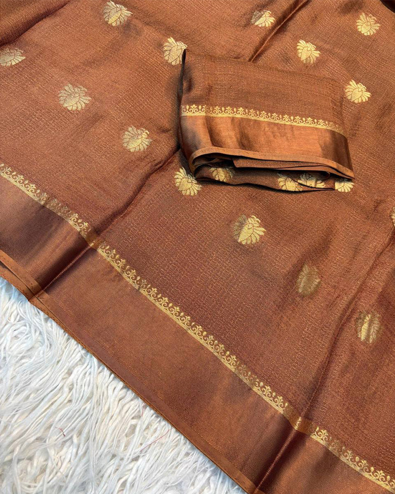 Black Color Viscose Soft Jute Khadi Saree