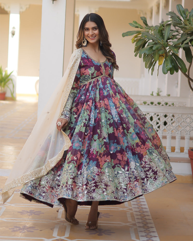 alia cut long dress GEORGETTE ALIA CUT GOWN