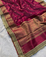 Classic Magenta Color Tissue Silk Saree