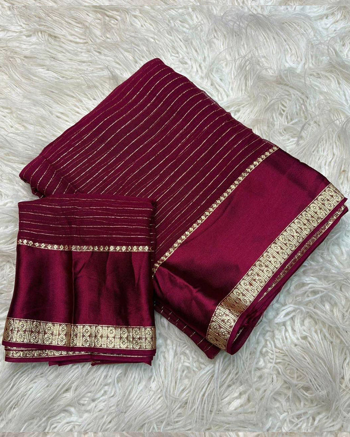 Maroon Color Pure Viscose Georgette Saree