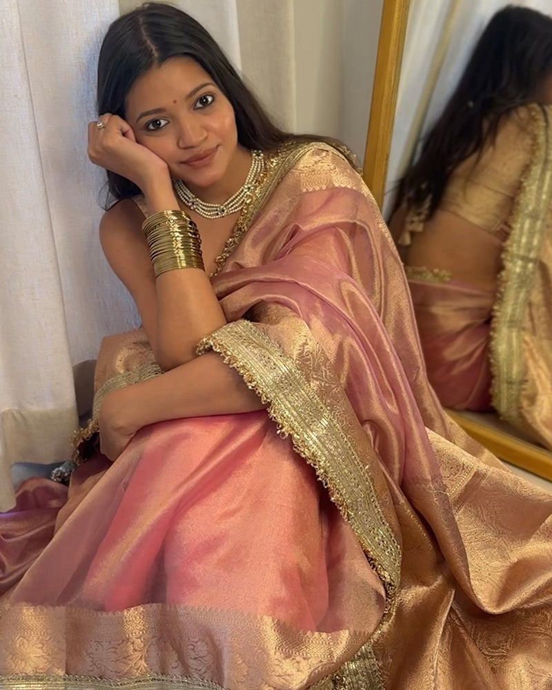 Vibha In Jhanvi Kapoor Bollywood Inspired Tissue Saree